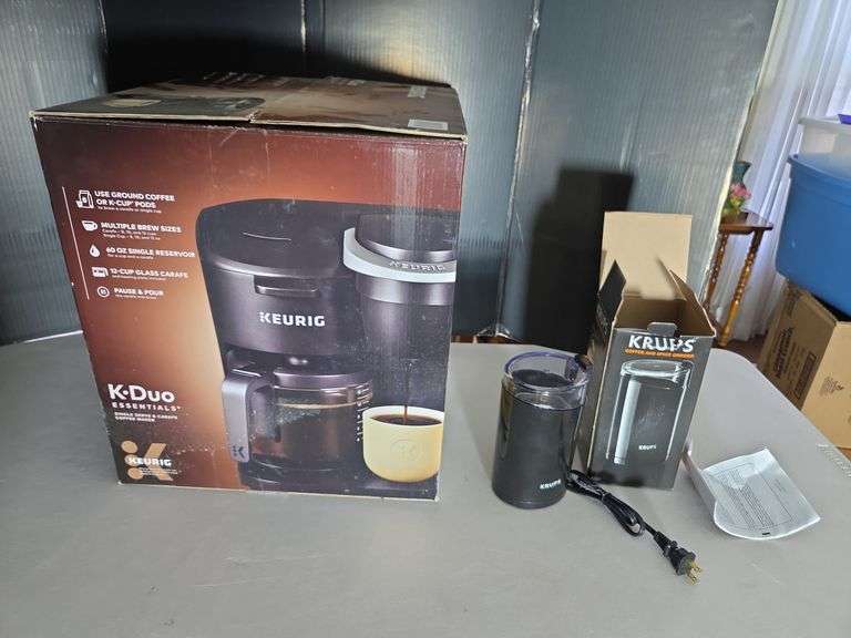 Keurig K-Duo Essentials Coffee Maker with Krups Coffee and Spice Grinder image