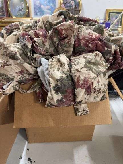 BOX OF CURTAIN RODS AND CURTAINS image