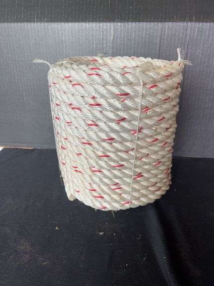 Large Spool of White and Red Rope image