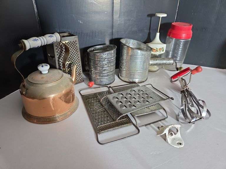 Assorted Kitchen Tools - Kettle, Graters, Sifters, and More image