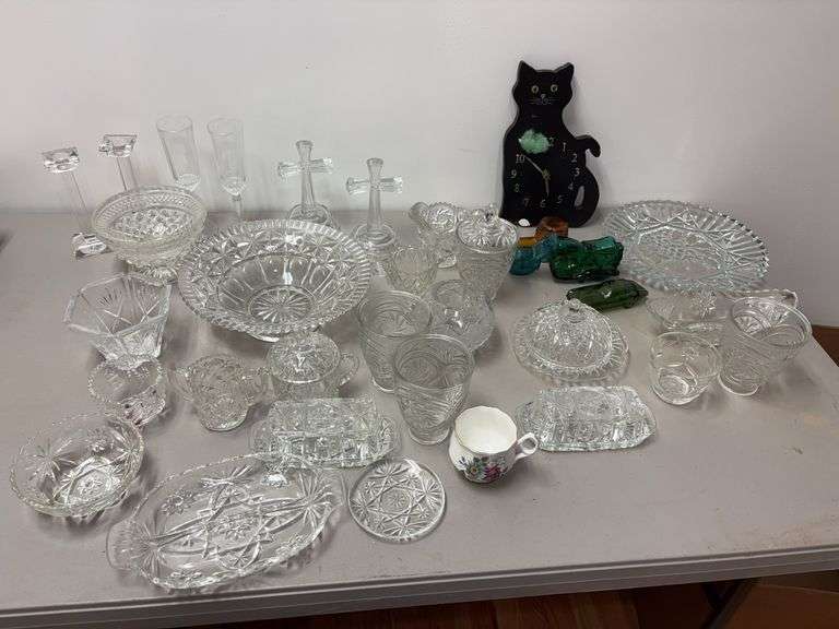 Assorted Glassware Collection - Bowls, Dishes, Candlesticks and More image