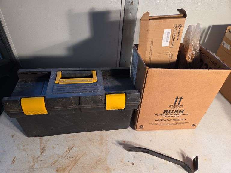 Tool Box with Assorted Tools, MECWORK Pry Bars and Punches image