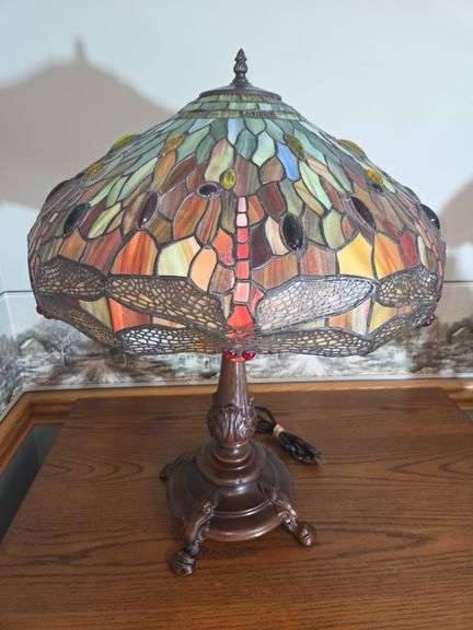 Stained Glass Dragonfly Table Lamp image