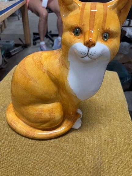 LARGE YELLOW CERAMIC CAT image