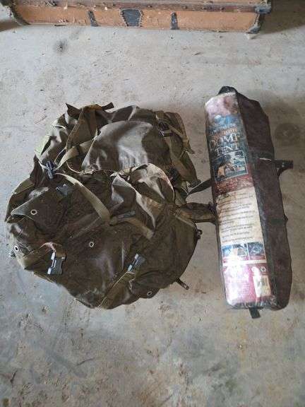Backpacking Tent and Military Style Backpack image