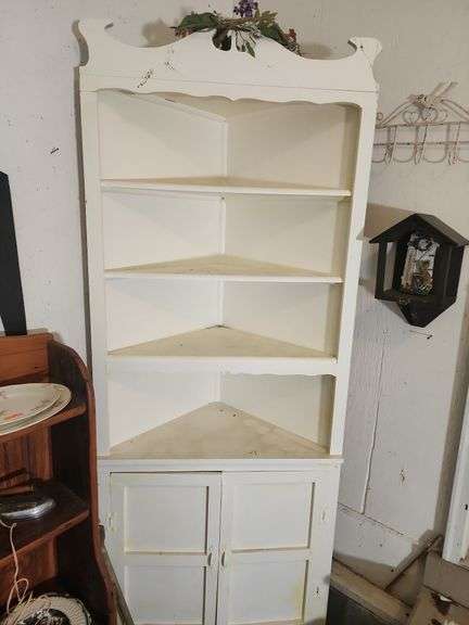 Painted White Corner Display Cabinet image