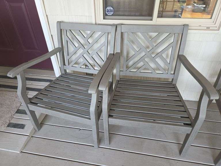 Pair of Outdoor Gray Patio Chairs image