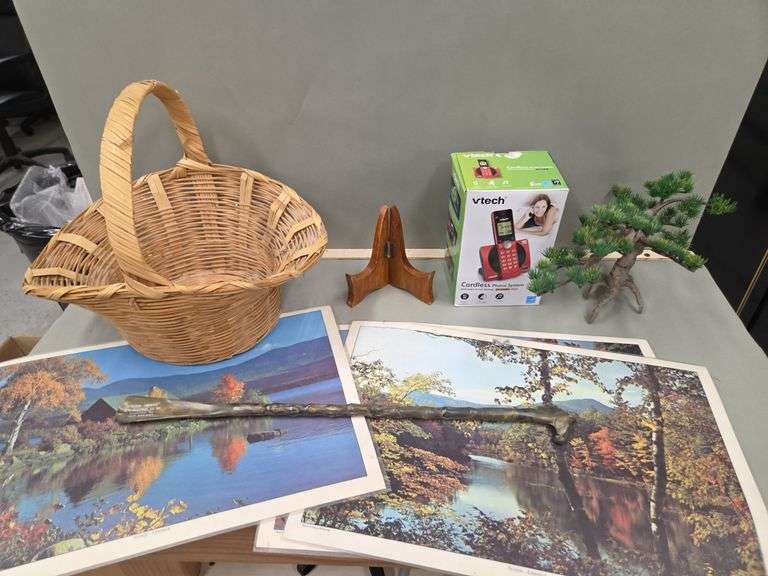 Scenic America Prints, VTech Cordless Phone, High Horse Shoe Horn, Basket, and More image