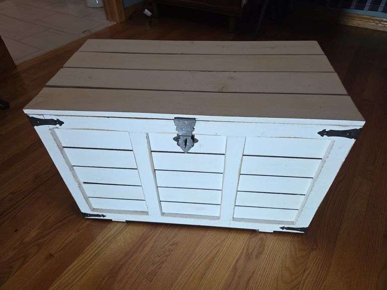White Wooden Storage Chest image