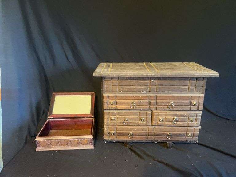 Wooden Jewelry Chest and Book Box image