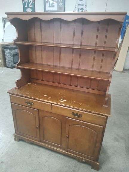 COCHRANE MAPLE HUTCH - 48X18X66 - HAS FINISH SCUFFS image