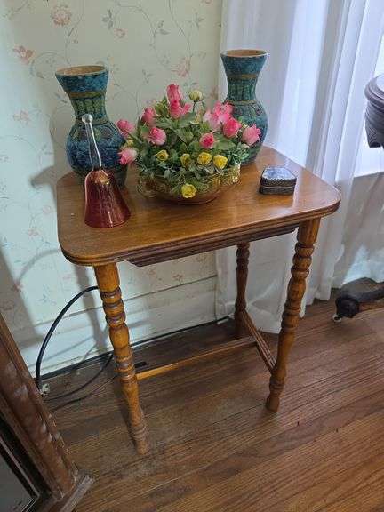 Decorative Assortment with Table, Vases, Bell, Globe and Trinket Box image