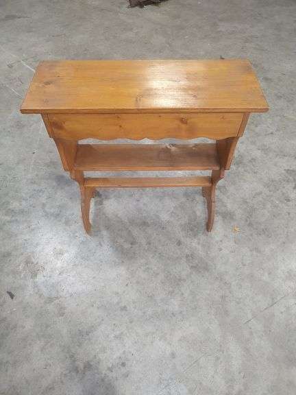 WOOD SIDE TABLE - 30X11X30 image