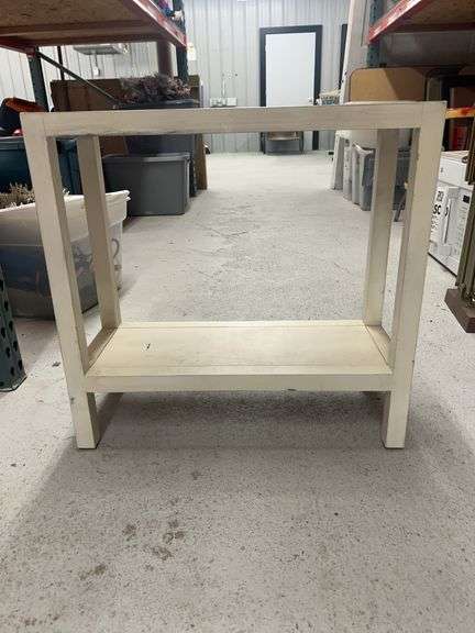 Off-White Wooden Console Table with Shelf image