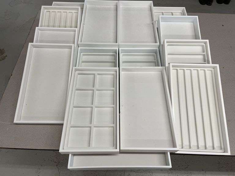 Lot of 14 White Jewelry Display Trays image