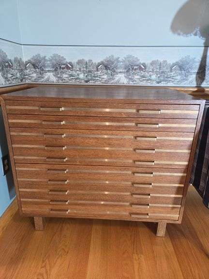 Mid-Century Modern Dresser with Brass Accents image
