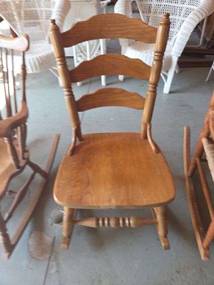 Wooden Rocking Chair with Ladder Back image