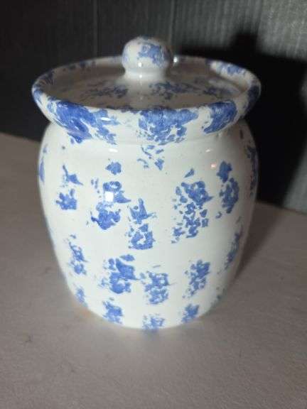Hand-Painted Ceramic Lidded Jar with Floral Design image