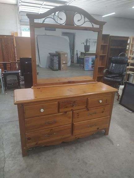 7 DRAWER DRESSER WITH MIRROR - 60X18X80 image