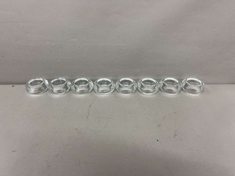 Set of Eight Clear Glass Candle Holders image