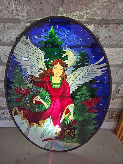Stained Glass Style Angel Window Hanging image