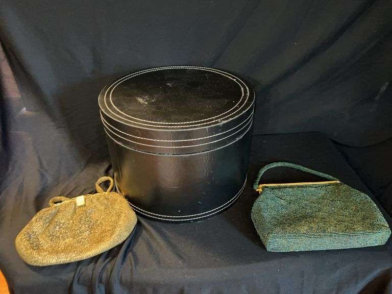 Two Beaded Evening Bags with Hat Box image