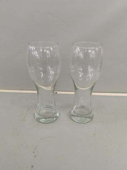 Set of 2 Clear Glass Pilsner Style Beer Glasses image