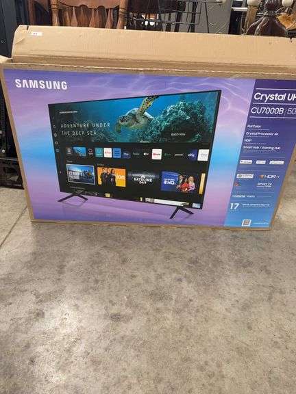 SAMSUNG CRYSTAL UHD 50 INCH SMART TV.  COMES WITH REMOTE AND WALL MOUNT image