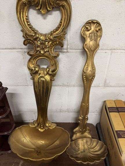 ONE LARGE PLASTIC AND ONE METAL DECORATIVE SPOON image