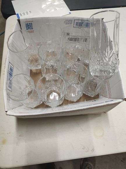 12 CRYSTAL CUT DRINK GLASSES image