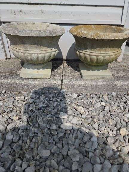 Pair of Stone Garden Urns image