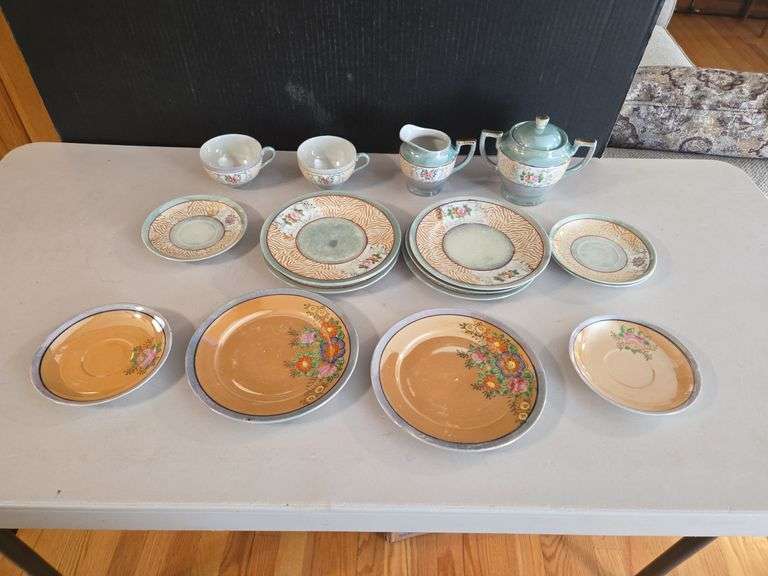 Japanese Tea Set with Floral Accents image