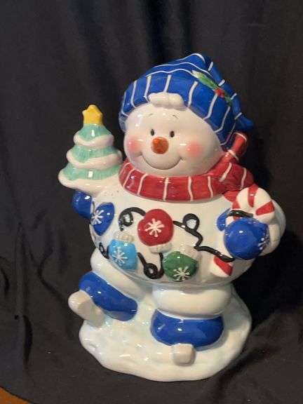 Whimsical Snowman Christmas Candy Dish image