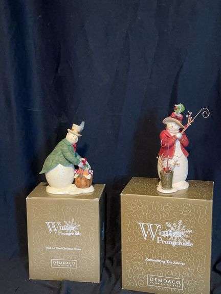 DEMDACO Winter Promenade Snowman Figurines Set of 2 image