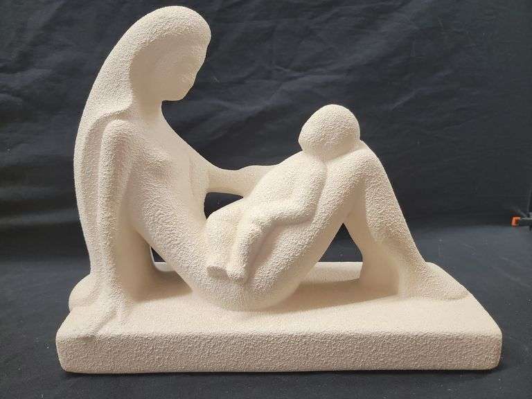 Plaster Mother and Child Sculpture image