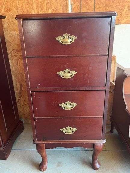 Wood 4-Drawer Chest with Brass Pulls image