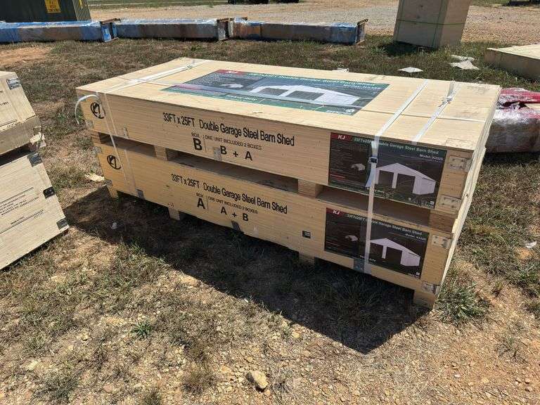 L7- Kj 33Ftx25Ft Double Garage Steel Barn Shed Model K3325 image