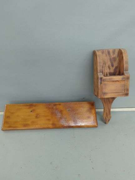 Handcrafted Wooden Wall Decor Set: Shelf and Mailbox image