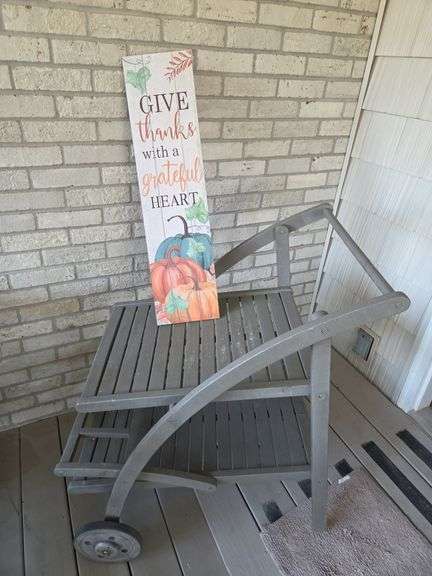 Rolling Outdoor Bar Cart and Fall Themed Sign image