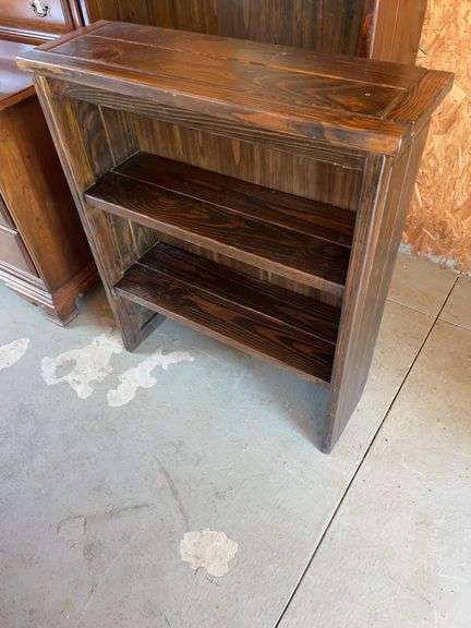 Stained Wood 2-Shelf Bookcase image