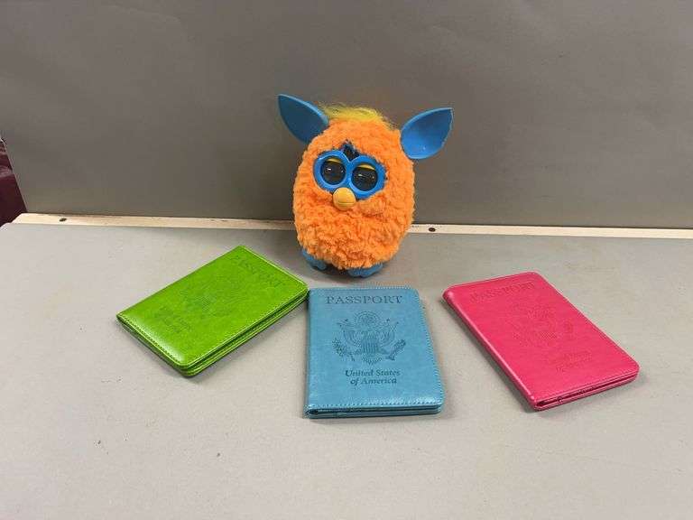3 Colorful US Passport Covers and Furby image