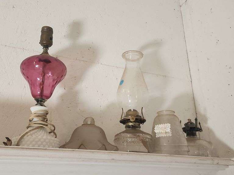 Group of Decorative Lamps and Glass Lamp Shades image