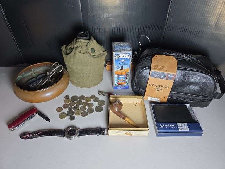 Dockers Travel Kit, Stafford Wallet, Swiss Army Knife, Coins, and More image