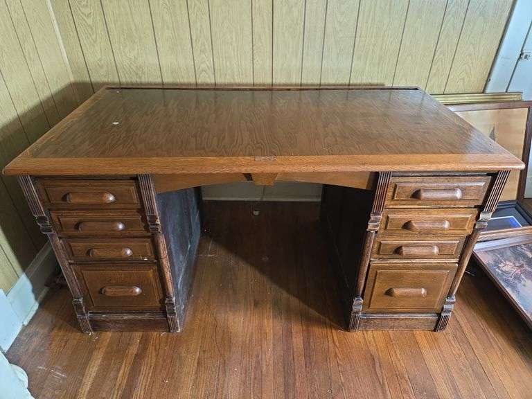 Wood Desk with Drawers image