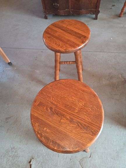 Set of Two Wooden Bar Stools image
