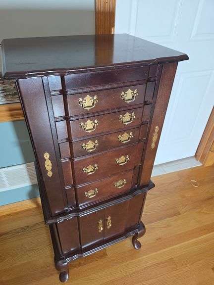 Wood Jewelry Armoire with Drawers and Storage image