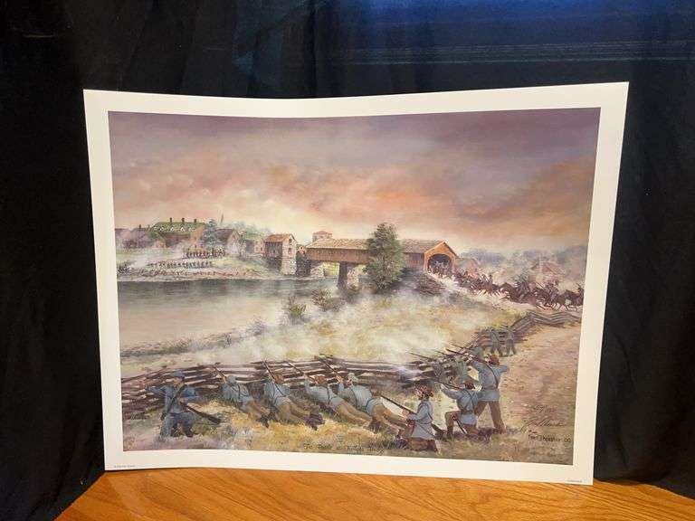 Fred Thrasher Signed Print - "The Battle at Kellars Bridge" - Limited Edition 54/750 image
