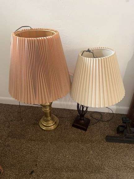 Pair of Table Lamps with Pleated Shades image