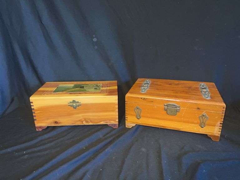 Two Wooden Cedar Boxes image