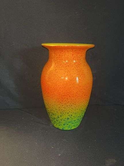 Art Glass Vase with Vibrant Ombre Finish image